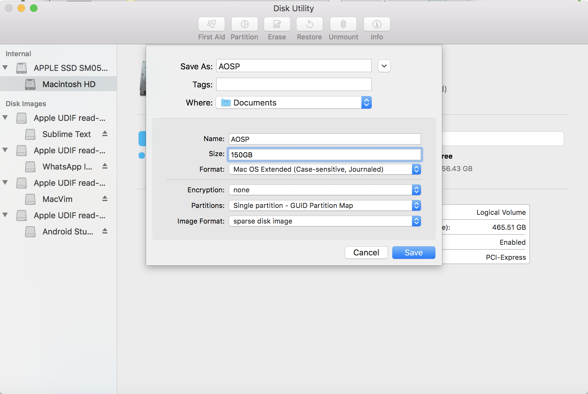 Creating an image disk