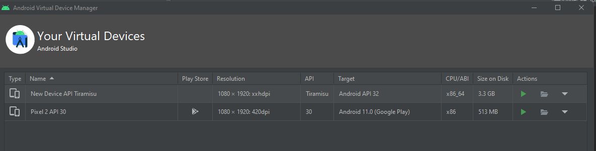 device on avd